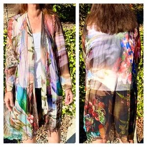 Dinah Lee art-to-wear silk kimono wrap